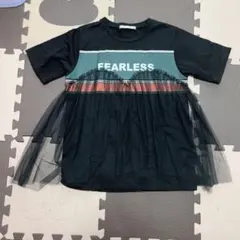レイカズン チュール切り替え 半袖Tシャツ ブラック Fのサムネイル