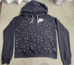 ☆値下げ☆NIKE ドット柄 フード付きパーカー Mサイズ レディース ブラック