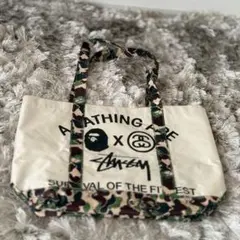 A BATHING APE x STUSSY コラボ トートバッグのサムネイル
