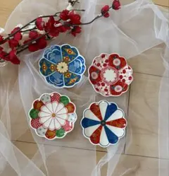 豆皿 4枚セット 小皿 醤油皿 銘々皿 和風食器 陶器 焼物 皿