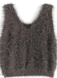 GRL 前後2Wayフェザーニットベスト　チャコール