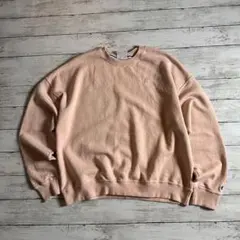 Champion スウェット ピンク 刺繍ロゴ メンズL ゆるダボメンズ古着