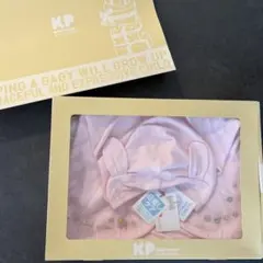 【新品未使用】KP ケーピー ベビー ピンク 花柄 うさ耳刺繍ケープ ポンチョ