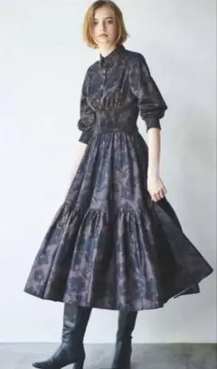【美品】And Couture 七分袖ワンピース
