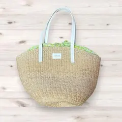 agnès b. アニエスベー かごバッグ 布袋あり グリーン