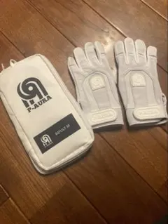 P-AURA バッティング用手袋 ADULT M ホワイト　高校野球対応