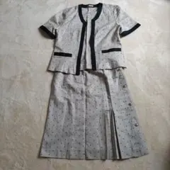 【１月末で取下】昭和レトロ　ベージュ黒ドット スカートセットアップ
