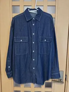 【美品】Auie F デニムシャツ 長袖 インディゴブルーのサムネイル