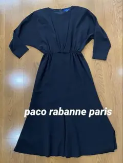 paco rabanne 黒 ブラックワンピース　ロングワンピース 長袖
