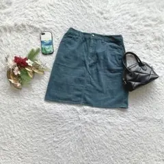 ローリーズファーム 膝丈スカート コーデュロイ L 綿100 洗える カジュアル