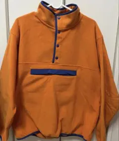 GU オレンジ フリース ハーフジップ トップス