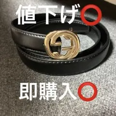 GUCCI GGロゴ ベルト ブラック ゴールドバックル