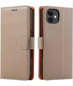 iPhone12 iPhone12Pro用 手帳型ケース アプリコット　ベージュ