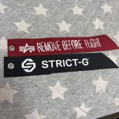 REMOVE BEFORE アルファ & STRICT-G タグ　赤リボン　レア