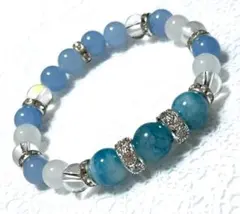 3/21まで特価　人気のラズライト　アクアマリン　クリスタル　ブレスレット
