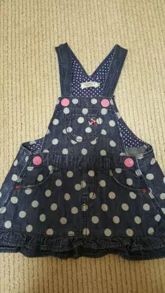 ミキハウス/DOUBLE・B デニムジャンパースカート 90㎝