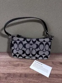美品 コーチ アクセサリーポーチ バッグ シルバー レザー 斜め掛け お出かけ用 COACH】コーチ バッグ レザー シグネチャー ローレル 星型 コイン