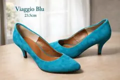 【美品】Viaggio Blu ターコイズ　スエードパンプス　Sサイズ