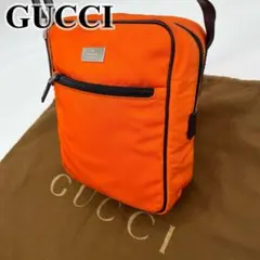 GUCCI ショルダーバッグ 斜めがけ ロゴ金具 キャンバス オレンジ 男女可能のサムネイル