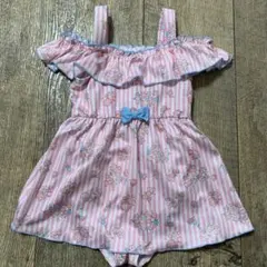 【美品】女の子用　ワンピース水着　オフショルダー　110㎝　ピンク