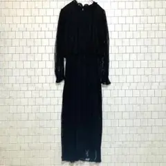 ブラック ロングワンピース Mサイズ　シンプル 人気デザイン　人気カラー