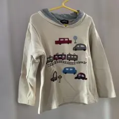 Klädskap 車アップリケ　襟付きトレーナー　110cm