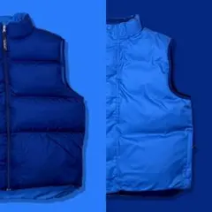 00s Y2K L.L.Bean エルエルビーン リバーシブルダウンベスト 青