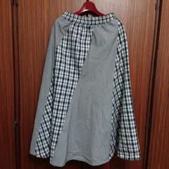 axes femme チェック柄ドット柄ロングスカート