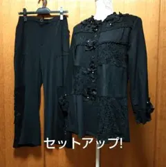 異素材♥ジャケット➕パンツセットアップ お花モチーフ♥さえらがお好きな方にも～