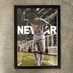 NEYMAR ネイマール　サントスFC フレーム付きポスター　A4 パロディー