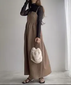 ダブルストラップジャガードキャミワンピース