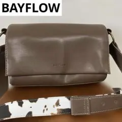 【BAYFLOW】ベイフロー ショルダー バッグ ブラウン カウ柄 牛 キャメル