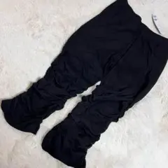 ♦️希少限定♦️新品★美脚★ハーフ丈★くしゅくしゅレギンス★黒★森ガール★アジアン