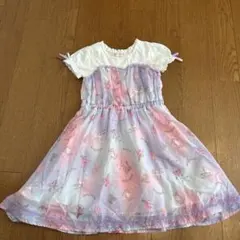 メゾピアノ　mezzo piano ユニコーン柄 半袖ワンピース　120