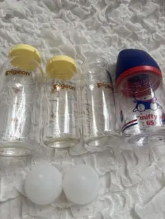 pigeon 哺乳瓶 ミッフィー柄４本セット 新生児　乳首付き