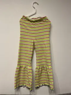 MARKEY'S ストライプ パイル生地 フレアパンツ