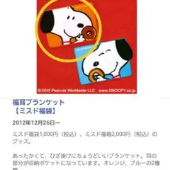 2013年 ミスドスヌーピー ブランケット