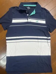 Hollister ネイビー ストライプ ポロシャツ Mのサムネイル