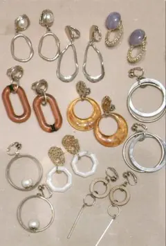 ゴールド系イヤリング　9ペア まとめ売り