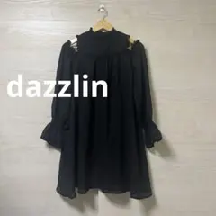 dazzlin★オープンショルダー クリーム ワンピース ラメ 肌見せ 透け感
