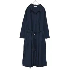 はんすけ様専用　ショコラ フィネ ローブ　長袖ロングワンピース　ネイビー【F】