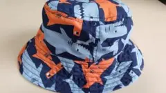 ベビーgapの 青オレンジ夏帽子