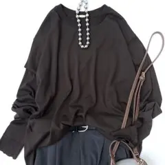 極美品 ミューズ ドゥドゥーズィエムクラス ウール クルーネック ニット 茶色