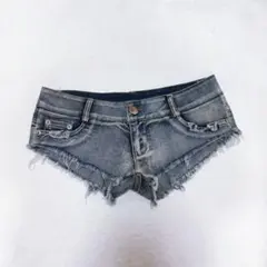 y2k 平成ギャル グレー ダメージ加工 ショートパンツ