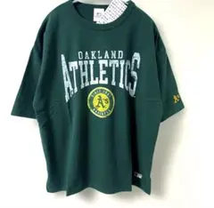 【別注】 MLBアスレチックス カスレ加工プリントTシャツ Mサイズ