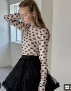 Treat Ürself sheer tops (ピンク×ブラック)　美品