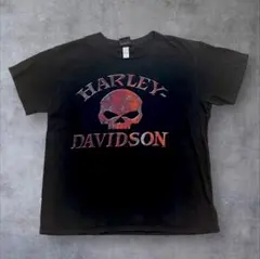 00s ビンテージ Tシャツ ハーレーダビッドソンバイク Harley 黒 L