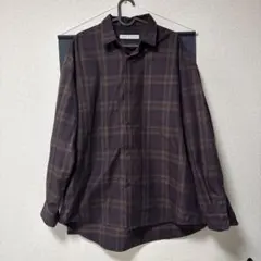 ナノユニバース チェック柄 長袖シャツ