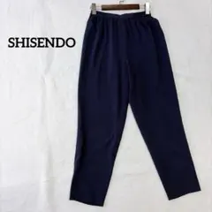 【シセンドウ】イージーパンツ ちりめん風 ネイビー 濃紺 伸びる ウエストゴム