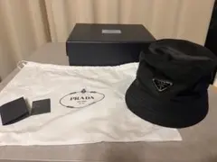 購入時レシート有り PRADA バケハ バケットハット ブラック XL - メルカリ